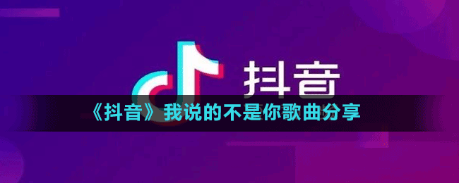 《抖音》我说的不是你歌曲分享